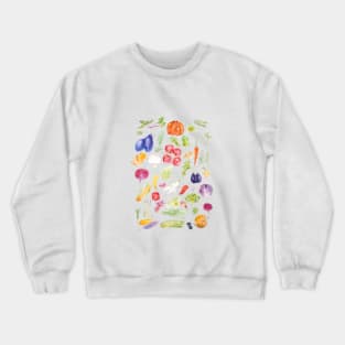 colorful vegetable ink and watercolor collection Crewneck Sweatshirt